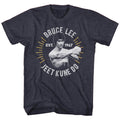 Bruce Lee Mens S/S T-Shirt - Circle Burst - Heather Navy Heather Hoodie, Sweatshirt | CiraTrend.com
