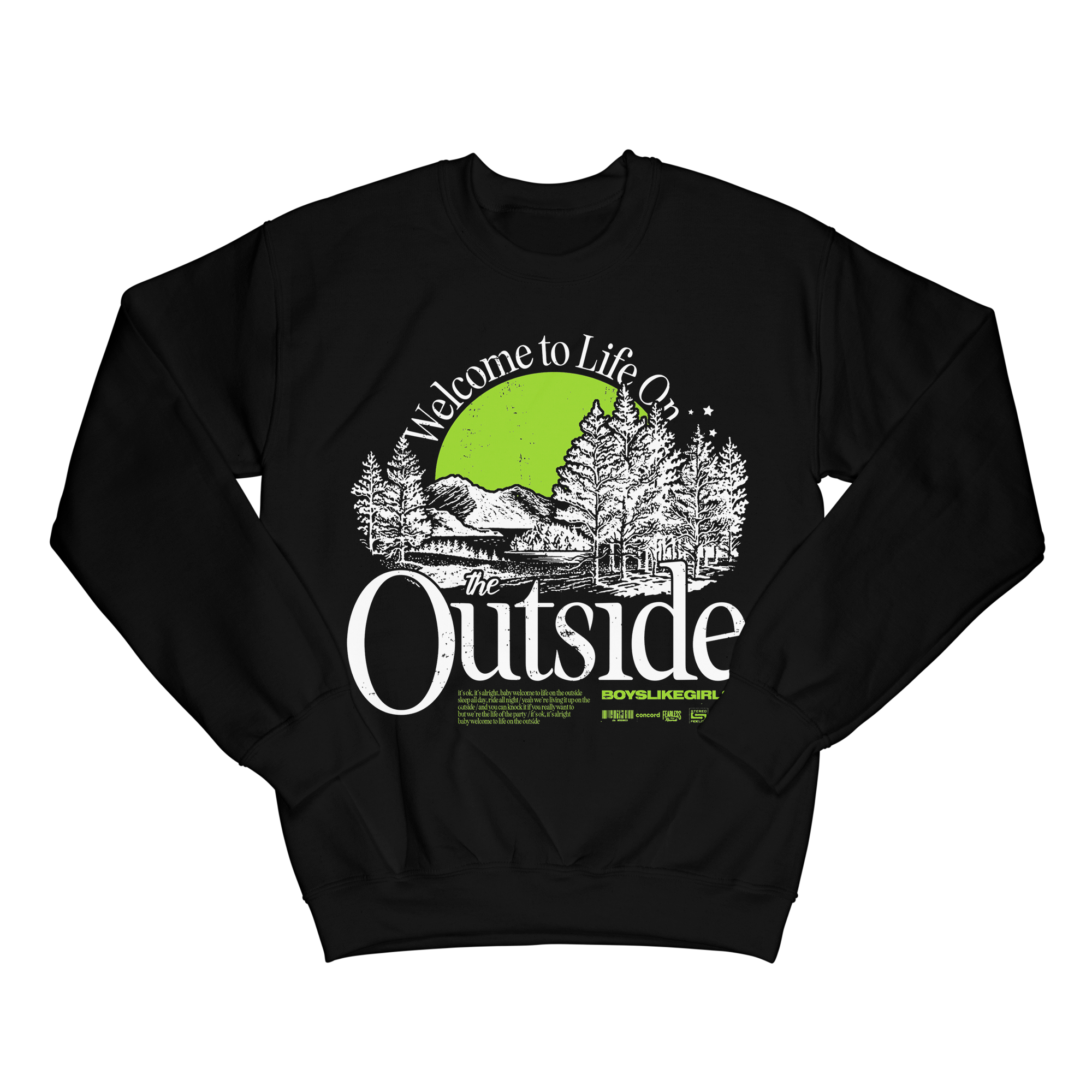 "THE OUTSIDE" Black Crewneck Sweatshirt