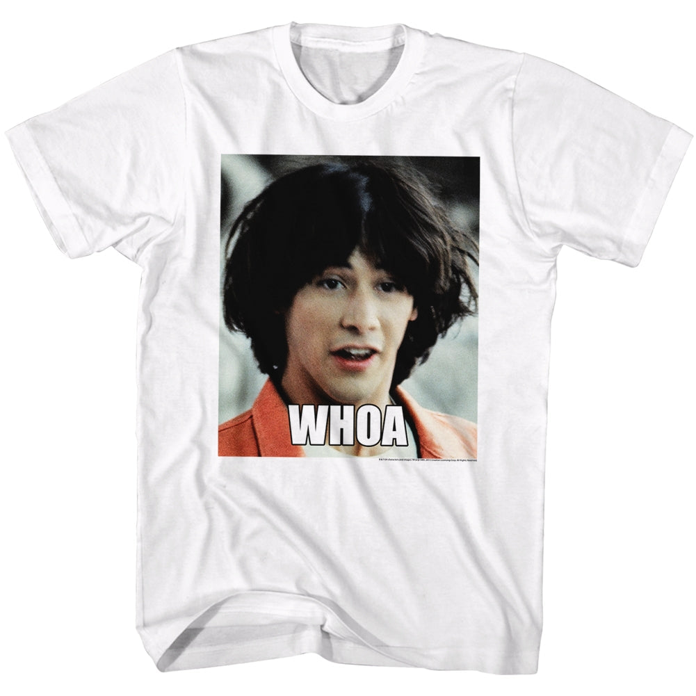 Bill And Ted Mens S/S T-Shirt - Whoa - Solid White Hoodie, Sweatshirt | CiraTrend.com
