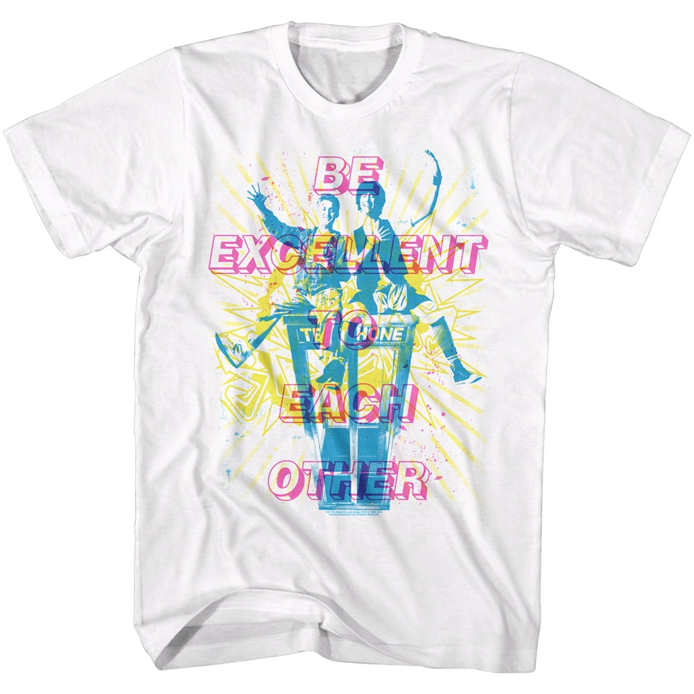 Bill And Ted Mens S/S T-Shirt - Overlays - Solid White Hoodie, Sweatshirt | CiraTrend.com