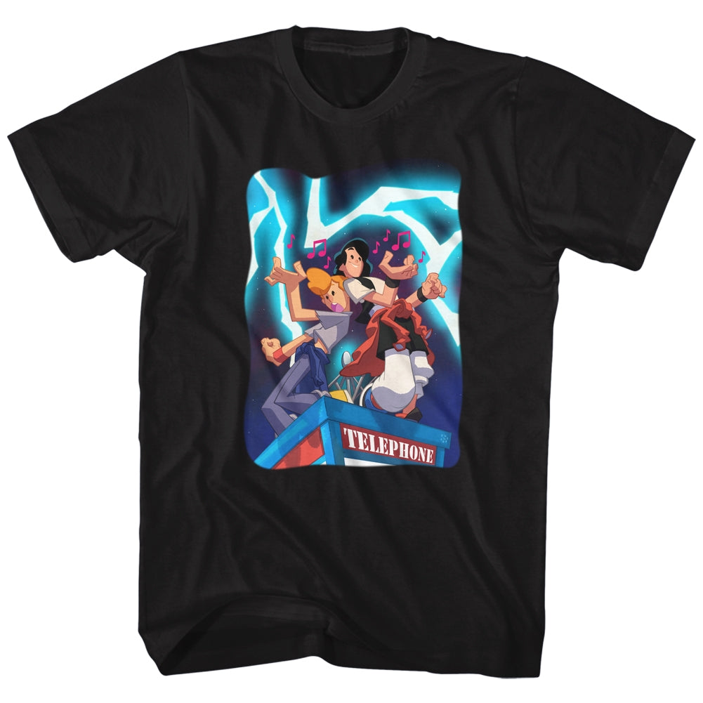 Bill And Ted Mens S/S T-Shirt - Telephone Tunes - Solid Black Hoodie, Sweatshirt | CiraTrend.com