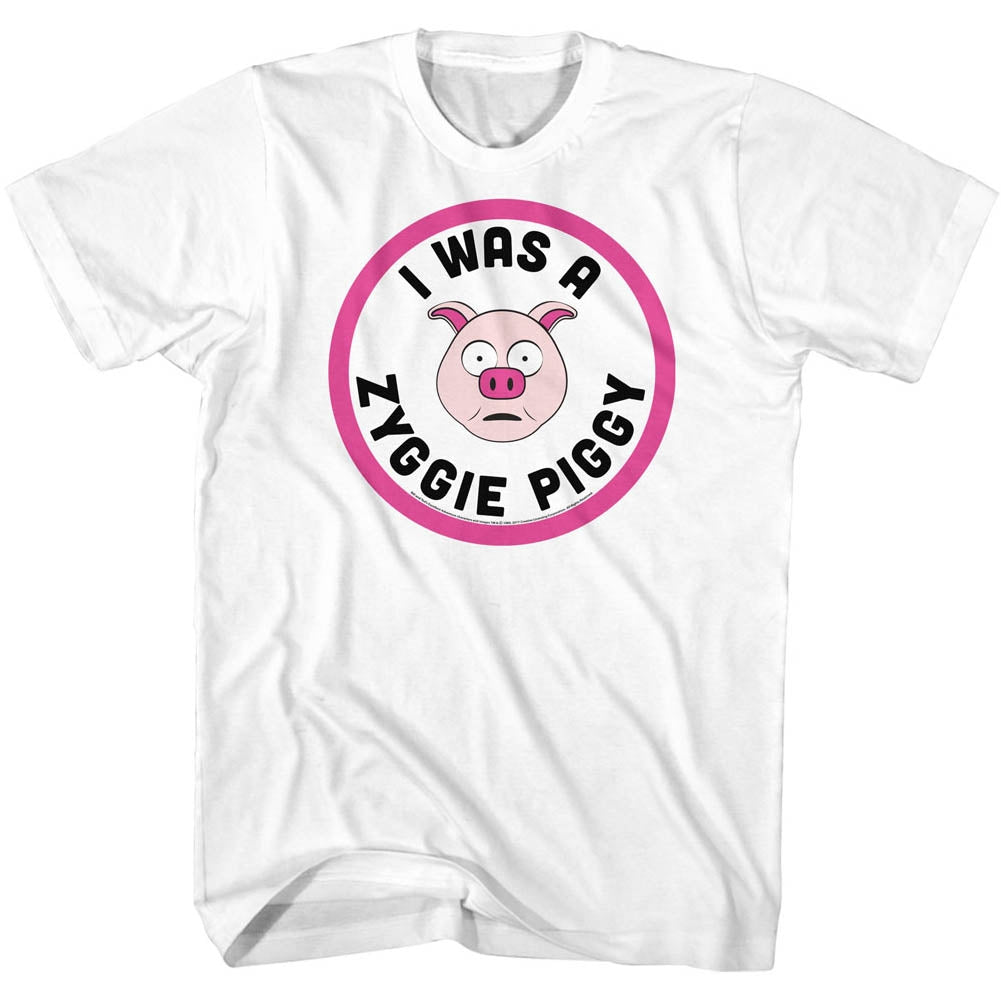 Bill And Ted Mens S/S T-Shirt - Zyggie Piggy - Solid White Hoodie, Sweatshirt | CiraTrend.com
