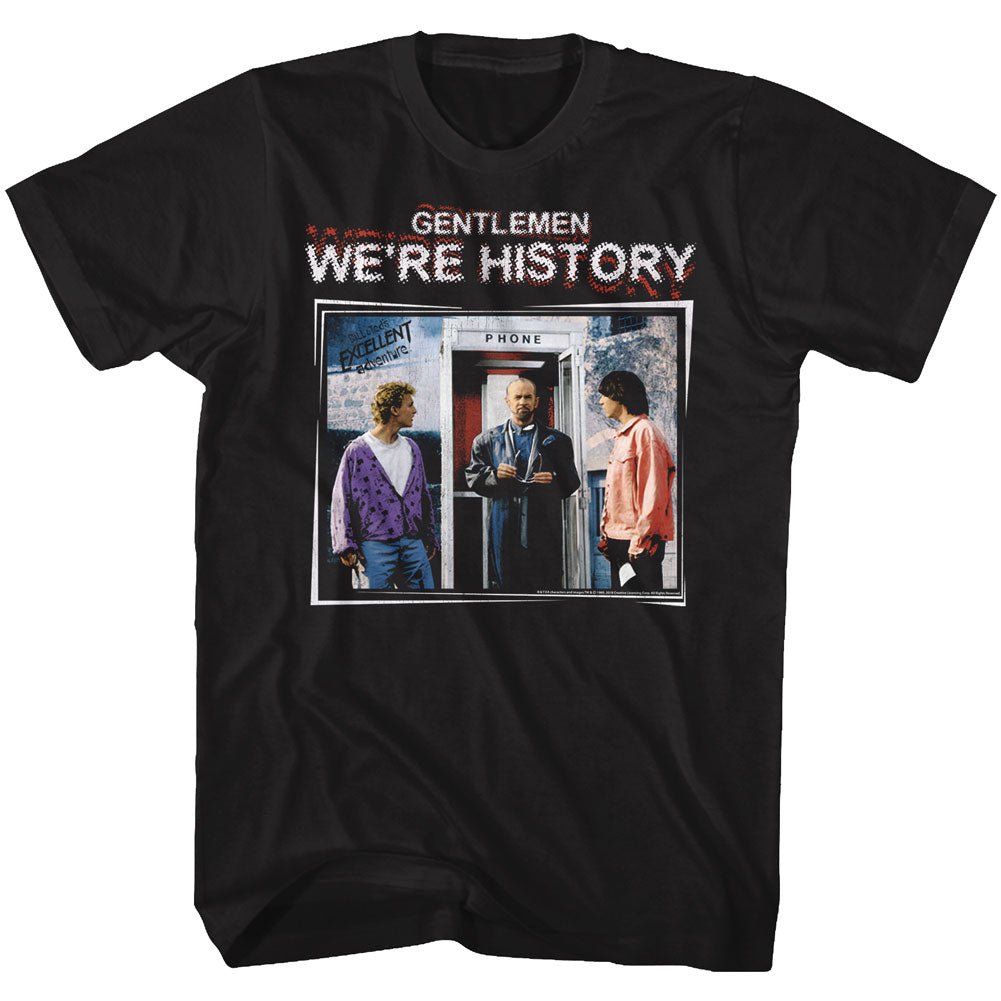 Bill And Ted Mens S/S T-Shirt - We'Re History Color - Solid Black Hoodie, Sweatshirt | CiraTrend.com