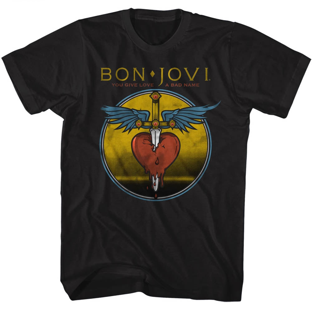 Bon Jovi Mens S/S T-Shirt - Bad Name - Solid Black Hoodie, Sweatshirt | CiraTrend.com