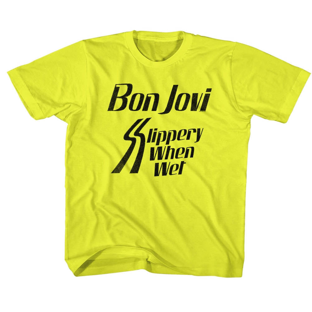 Bon Jovi Toddler S/S T-Shirt - Slippery When - Solid Yellow Hoodie, Sweatshirt | CiraTrend.com