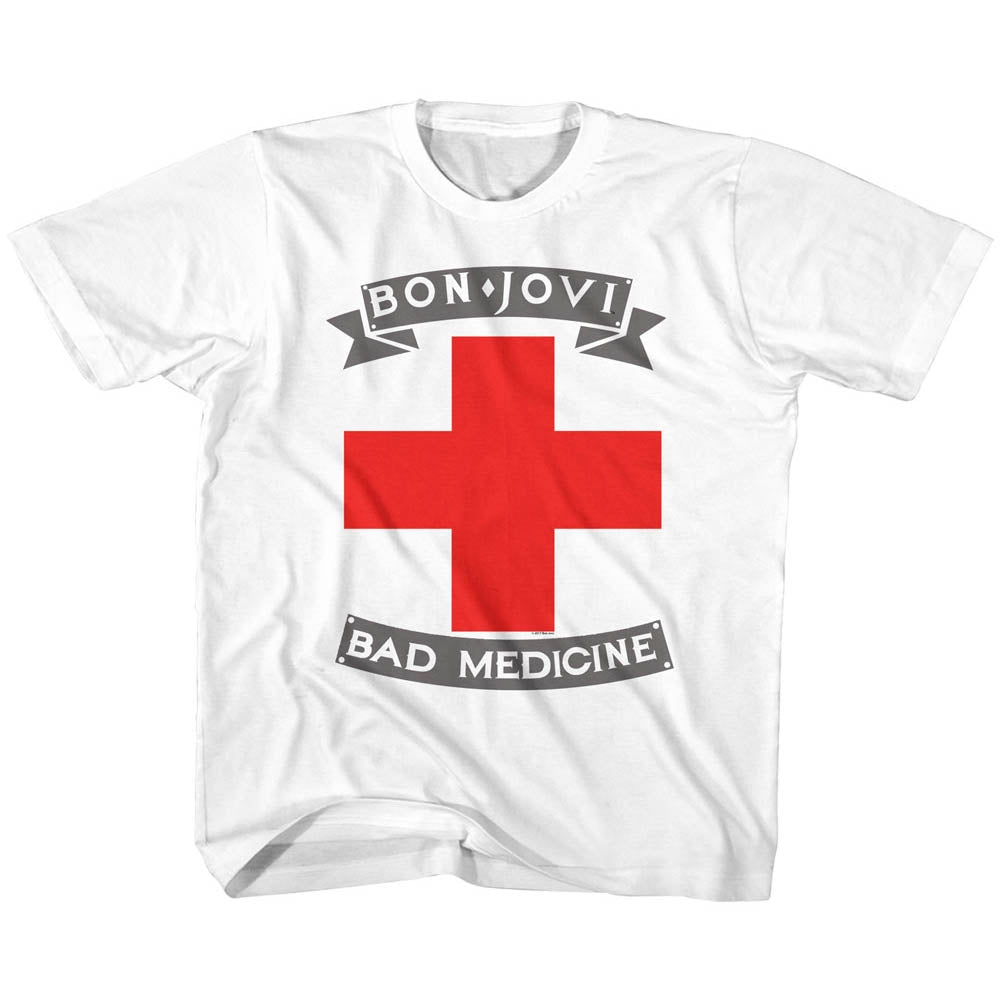 Bon Jovi Toddler S/S T-Shirt - Badmed - Solid White Hoodie, Sweatshirt | CiraTrend.com