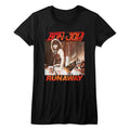 Bon Jovi Girls Juniors S/S T-Shirt - Runaway - Solid Black Hoodie, Sweatshirt | CiraTrend.com