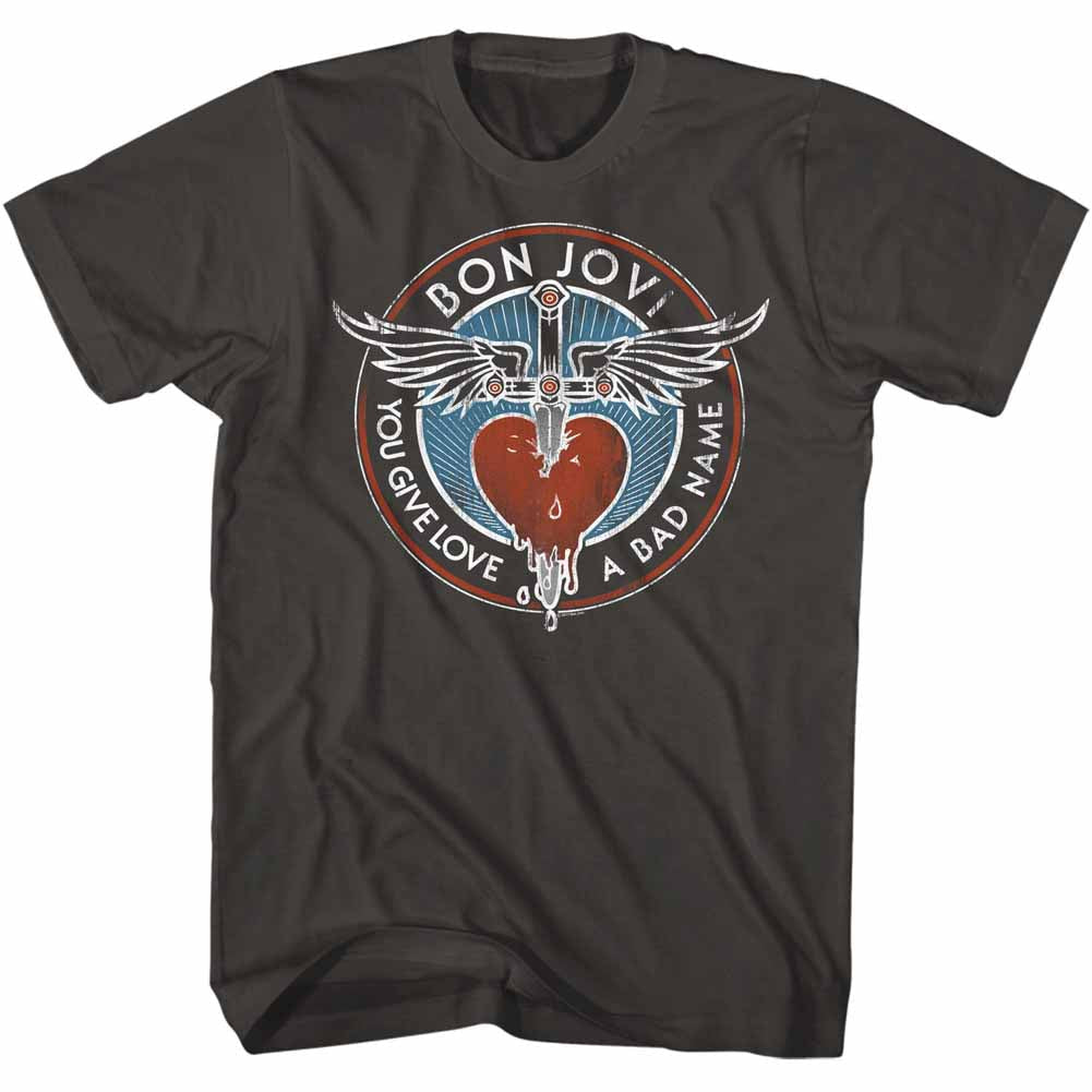 Bon Jovi Mens S/S T-Shirt - Badname - Solid Smoke Hoodie, Sweatshirt | CiraTrend.com