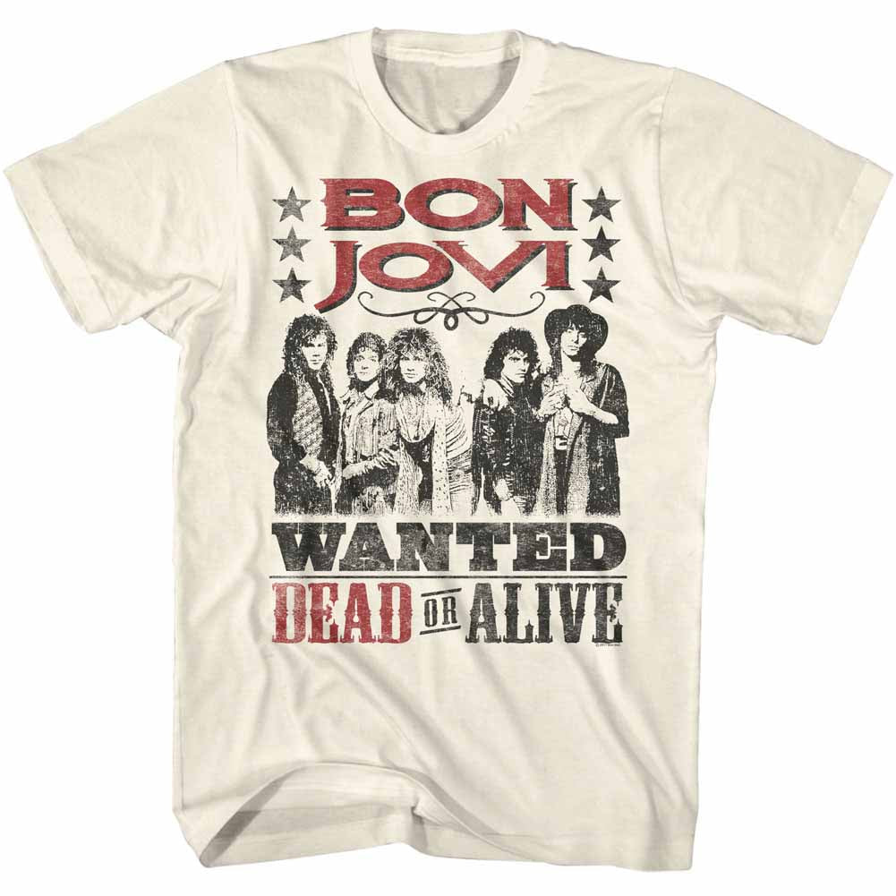 Bon Jovi Mens S/S T-Shirt - Dead Or Alive - Solid Natural Hoodie, Sweatshirt | CiraTrend.com