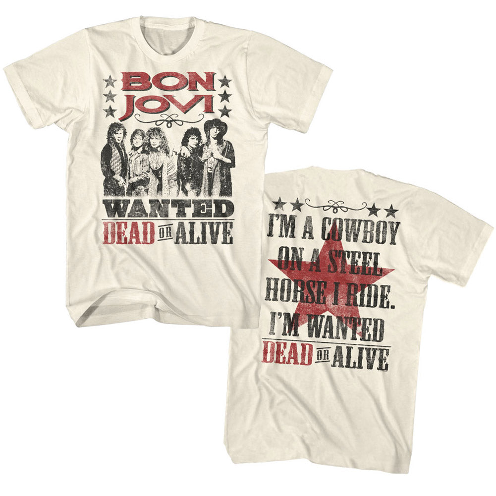 Bon Jovi Mens S/S T-Shirt - Dead Or Alive X2 - Solid Natural Hoodie, Sweatshirt | CiraTrend.com