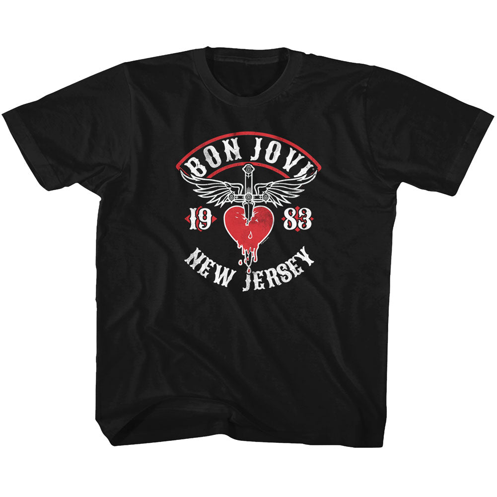 Bon Jovi Youth S/S T-Shirt - Nj38 - Solid Black Hoodie, Sweatshirt | CiraTrend.com