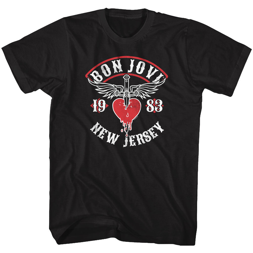 Bon Jovi Mens S/S T-Shirt - Nj38 - Solid Black Hoodie, Sweatshirt | CiraTrend.com