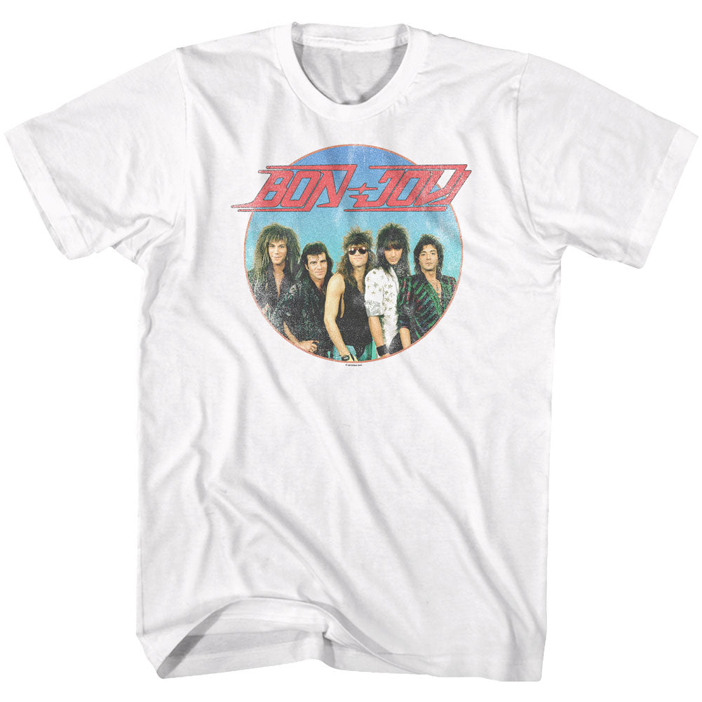Bon Jovi Mens S/S T-Shirt - Vintage Band Shot - Solid White Hoodie, Sweatshirt | CiraTrend.com