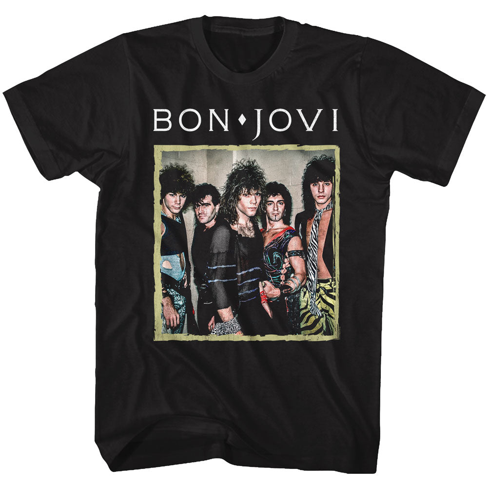 Bon Jovi Mens S/S T-Shirt - Retro Frame - Solid Black Hoodie, Sweatshirt | CiraTrend.com