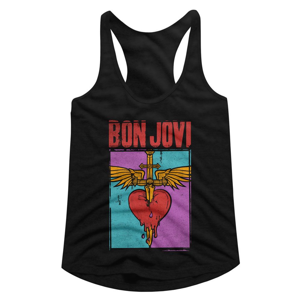 Bon Jovi Heart And Dagger Official Ladies Racerback Shirt Hoodie, Sweatshirt | CiraTrend.com