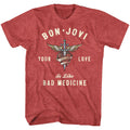 Bon Jovi Mens S/S T-Shirt - Heart And Dagger - Heather Red Heather Hoodie, Sweatshirt | CiraTrend.com