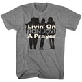 Bon Jovi Mens S/S T-Shirt - Livin On A Prayer - Heather Graphite Heather Hoodie, Sweatshirt | CiraTrend.com