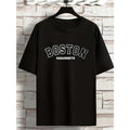 BOSTON Printed Tees For Men, Cotton Short Sleeve Round Neck Street Black T-Shirt Made in USA Hoodie, Sweatshirt