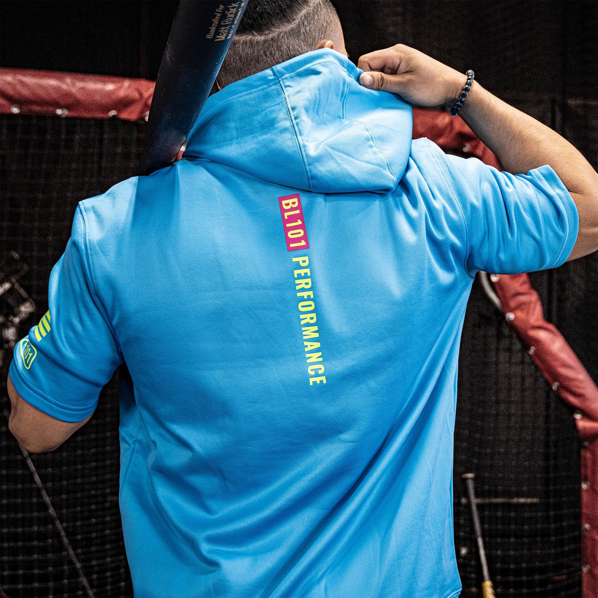 BSBL-SZN Youth Short Sleeve Hoodie V2 - Highlighter Blue