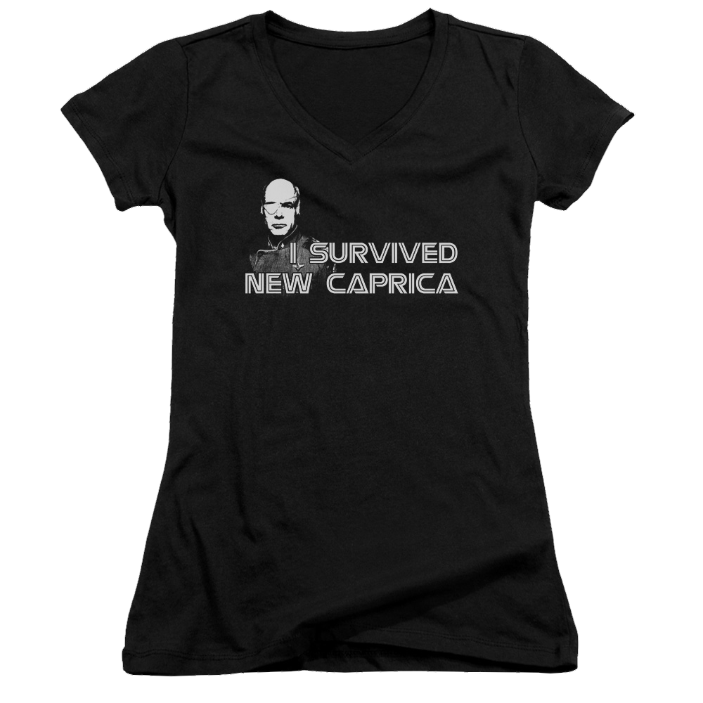 Battlestar Galactica I Survived New Caprica - Juniors V-Neck T-Shirt Hoodie, Sweatshirt | CiraTrend.com