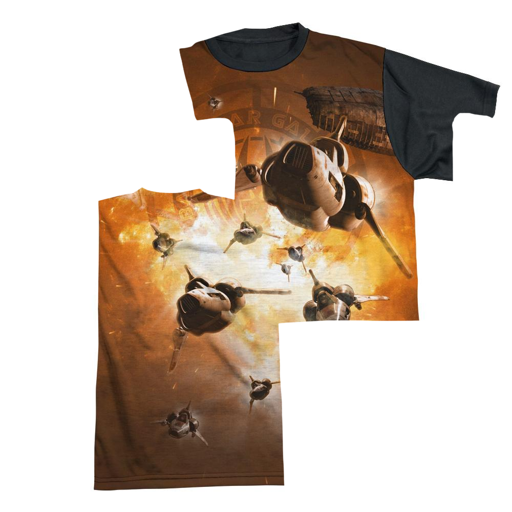 Battlestar Galactica Dog Fight - Men's Black Back T-Shirt Hoodie, Sweatshirt | CiraTrend.com