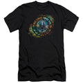 Batlestar GalACtica (New) Emblem Knock Out Premium Bella Canvas Slim Fit Mens T Shirt Black Hoodie, Sweatshirt