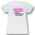 Back To The Future Girls Juniors S/S T-Shirt - Checkers - Solid White Hoodie, Sweatshirt | CiraTrend.com