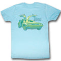 Back To The Future Mens S/S T-Shirt - Delorean Chillin - Heather Light Blue Heather Hoodie, Sweatshirt | CiraTrend.com