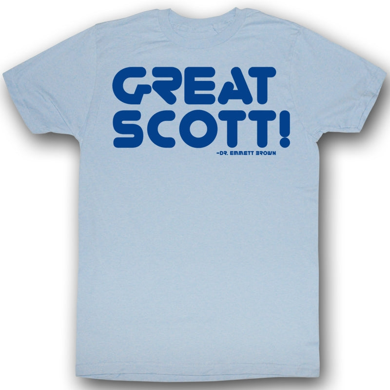 Back To The Future Mens S/S T-Shirt - Greatness - Solid Light Blue Hoodie, Sweatshirt | CiraTrend.com