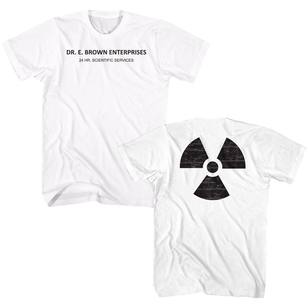 Back To The Future Mens S/S T-Shirt - Dr. Brown Enterprises - Solid White Hoodie, Sweatshirt | CiraTrend.com