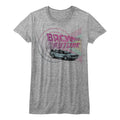 Back To The Future Girls Juniors S/S T-Shirt - Time Machines And Shapes