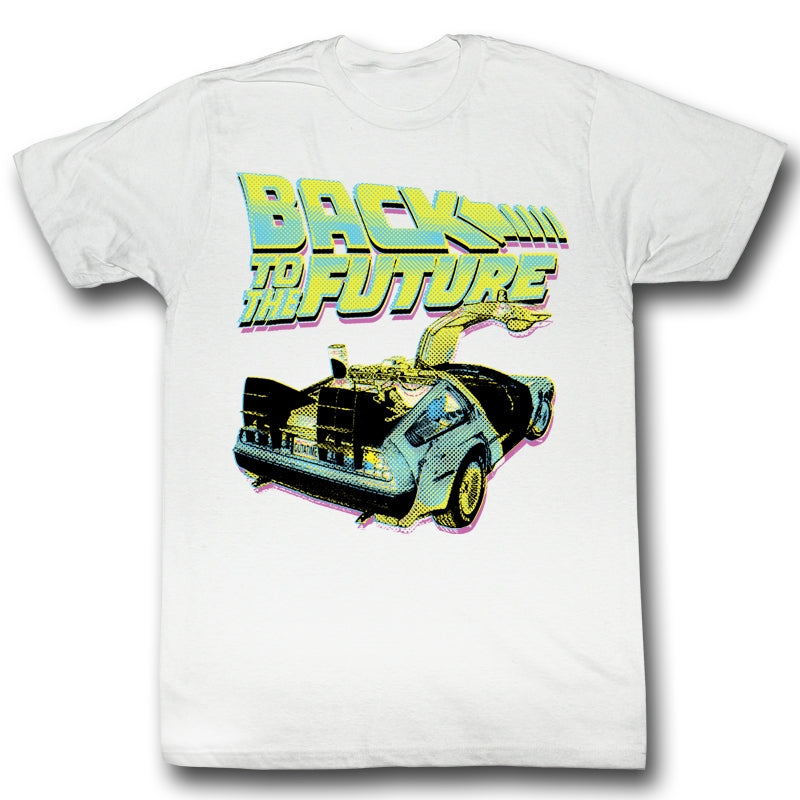Back To The Future Mens S/S T-Shirt - Btf Neon - Solid White Hoodie, Sweatshirt | CiraTrend.com