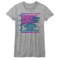Back To The Future Girls Juniors S/S T-Shirt - Barred Future - Heather Gray Heather Hoodie, Sweatshirt | CiraTrend.com
