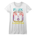 Back To The Future Girls Juniors S/S T-Shirt - Gradient Time - Solid White Hoodie, Sweatshirt | CiraTrend.com