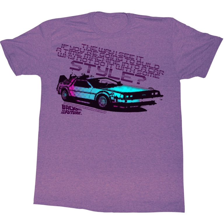 Back To The Future Mens S/S T-Shirt - A Little Style - Heather Retro Purple Heather Hoodie, Sweatshirt | CiraTrend.com
