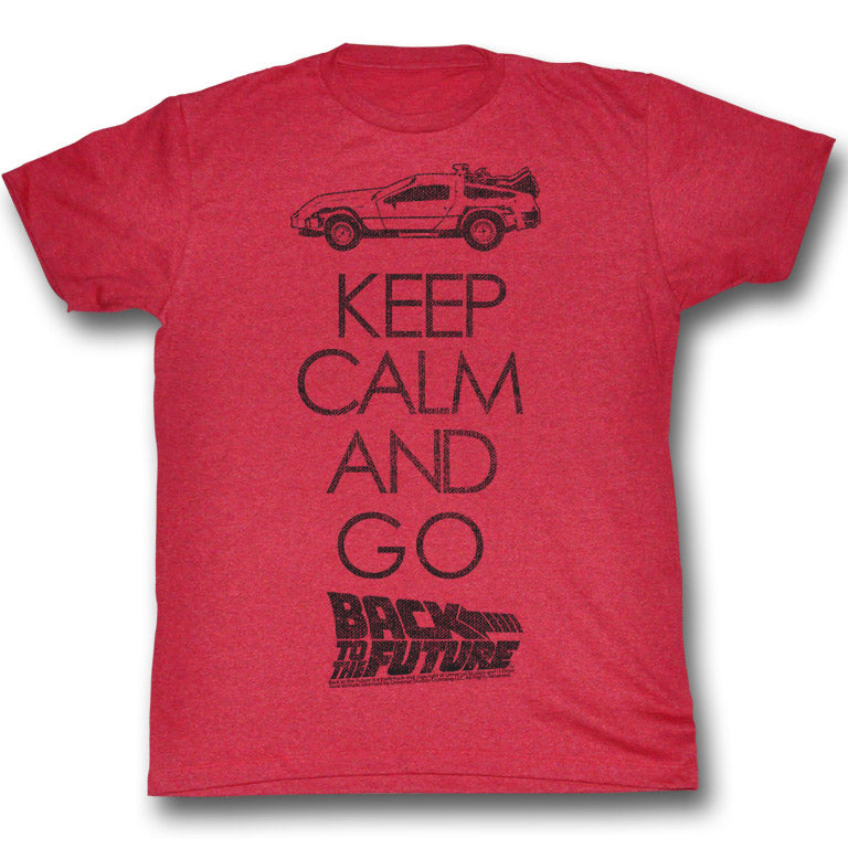 Back To The Future Mens S/S T-Shirt - Keep Calm - Heather Cherry Heather Hoodie, Sweatshirt | CiraTrend.com