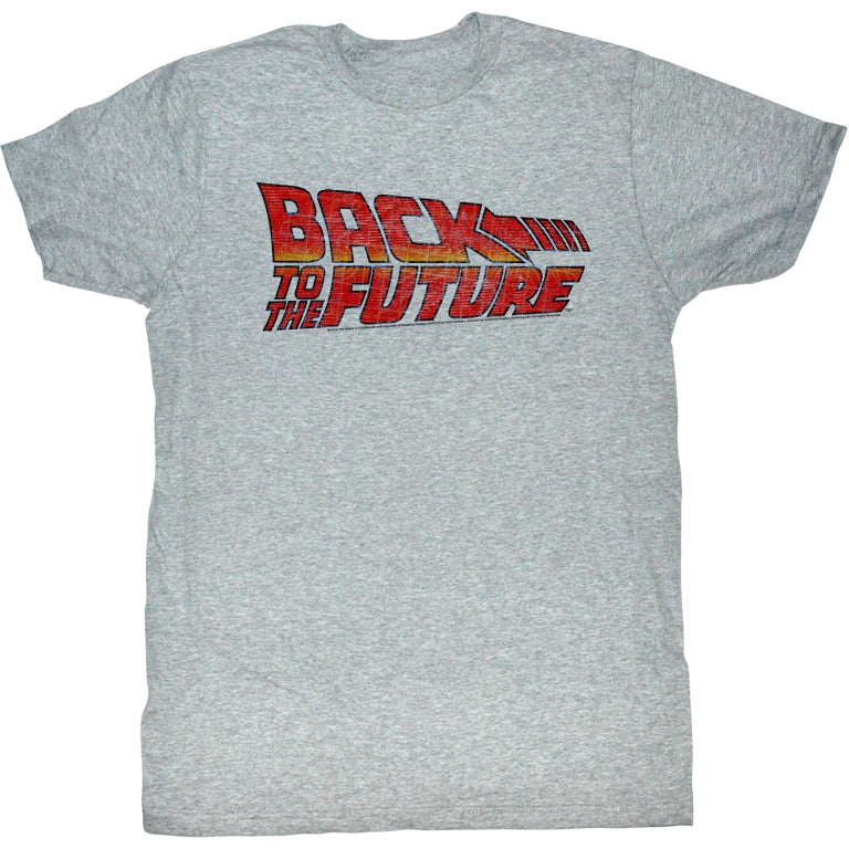 Back To The Future Mens S/S T-Shirt - Logo B2F - Heather Gray Heather Hoodie, Sweatshirt | CiraTrend.com