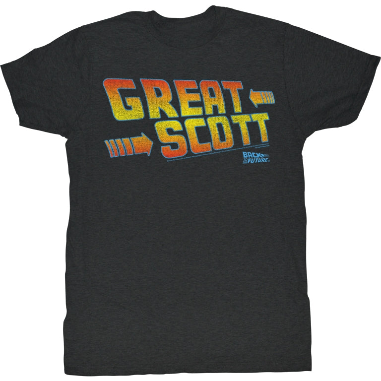 Back To The Future Mens S/S T-Shirt - Great Scott - Heather Black Heather Hoodie, Sweatshirt | CiraTrend.com