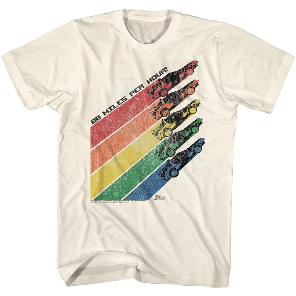 Back To The Future Mens S/S T-Shirt - Rainbow - Solid Natural Hoodie, Sweatshirt | CiraTrend.com
