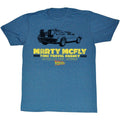 Back To The Future Mens S/S T-Shirt - Time In A Car - Heather Pacific Blue Heather Hoodie, Sweatshirt | CiraTrend.com