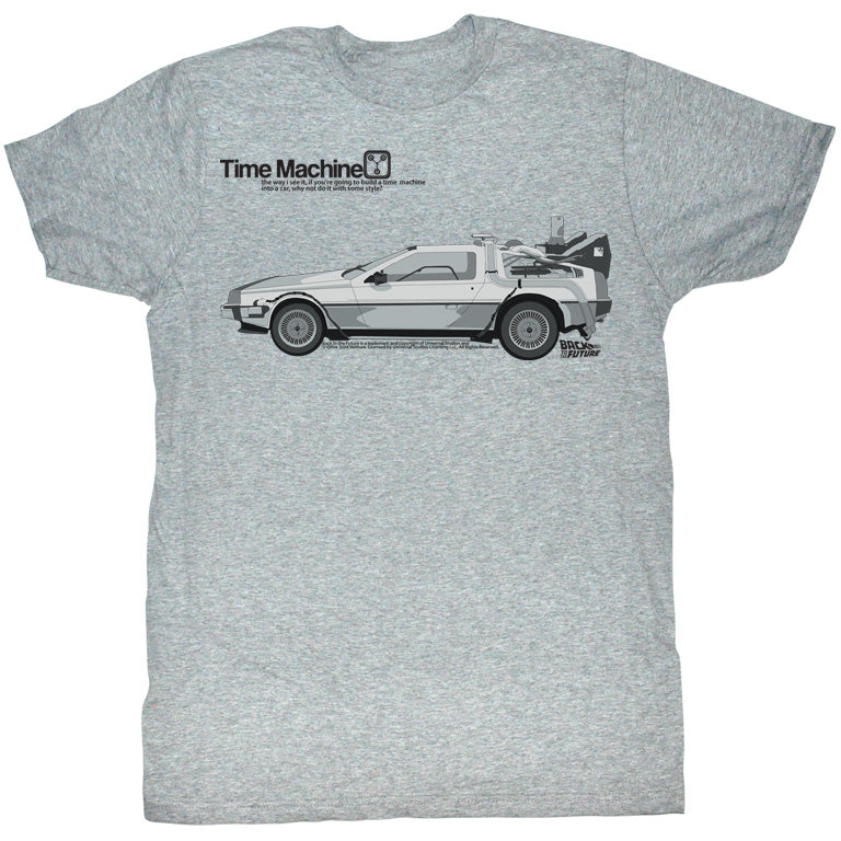 Back To The Future Mens S/S T-Shirt - Delorean - Heather Gray Heather Hoodie, Sweatshirt | CiraTrend.com