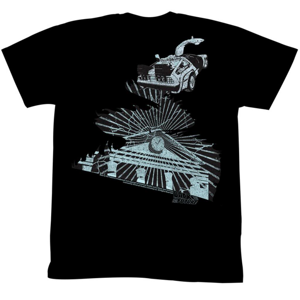 Back To The Future Mens S/S T-Shirt - The Clock Tower - Solid Black Hoodie, Sweatshirt | CiraTrend.com