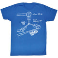Back To The Future Mens S/S T-Shirt - Flux Sketch - Solid Royal Hoodie, Sweatshirt | CiraTrend.com