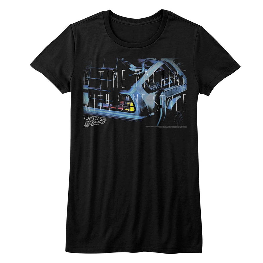 Back To The Future Girls Juniors S/S T-Shirt - Some Serious Style - Solid Black Hoodie, Sweatshirt | CiraTrend.com
