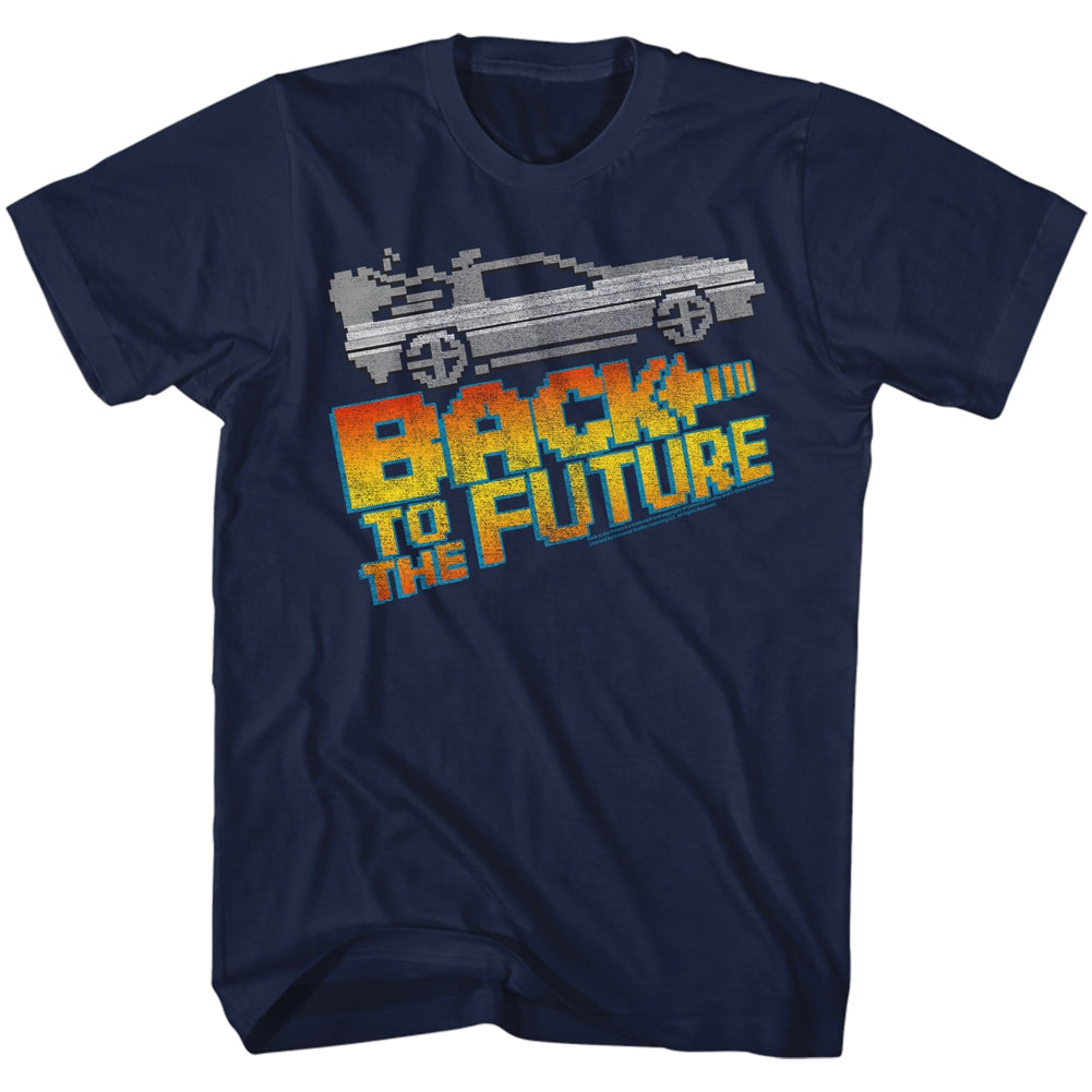 Back To The Future Mens S/S T-Shirt - 8Bit To The Future - Solid Navy Hoodie, Sweatshirt | CiraTrend.com