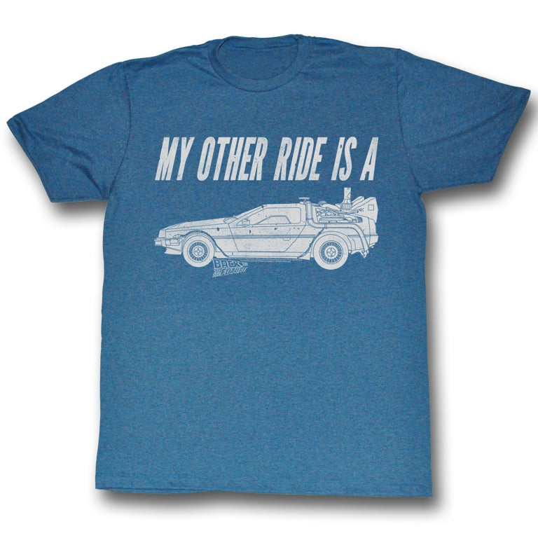 Back To The Future Mens S/S T-Shirt - My Other Ride - Heather Pacific Blue Heather Hoodie, Sweatshirt | CiraTrend.com