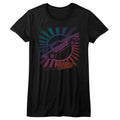 Back To The Future Girls Juniors S/S T-Shirt - Rainbow - Solid Black Hoodie, Sweatshirt | CiraTrend.com