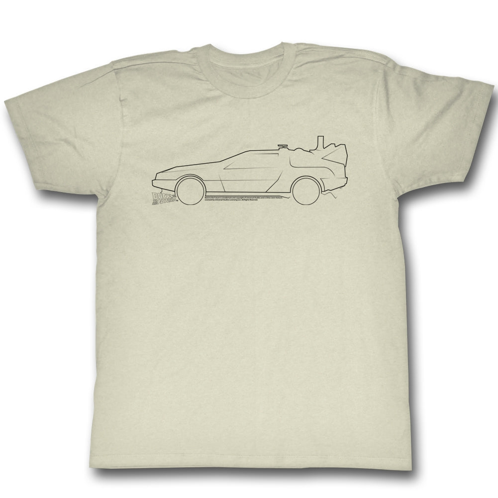 Back To The Future Mens S/S T-Shirt - Lines - Solid Natural Hoodie, Sweatshirt | CiraTrend.com