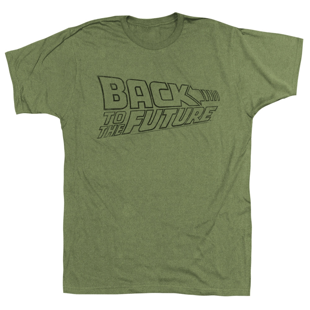 Back To The Future Mens S/S T-Shirt - Logofade - Solid Military Green Hoodie, Sweatshirt | CiraTrend.com