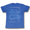 Back To The Future Mens S/S T-Shirt - Delorean Schematic - Heather Royal Heather Hoodie, Sweatshirt | CiraTrend.com